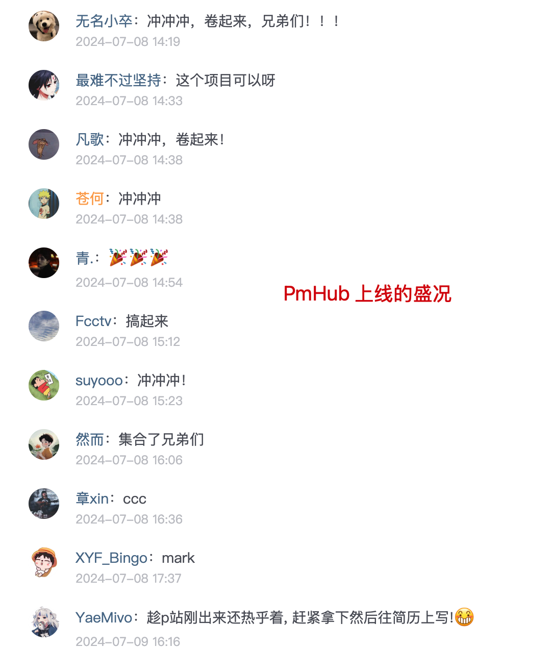 PmHub 上线后的盛况