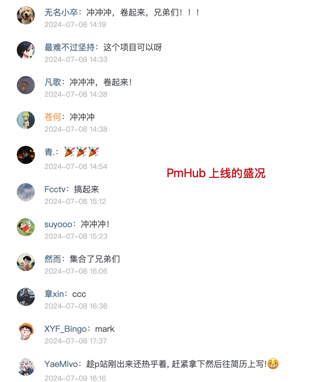 PmHub 上线后的盛况