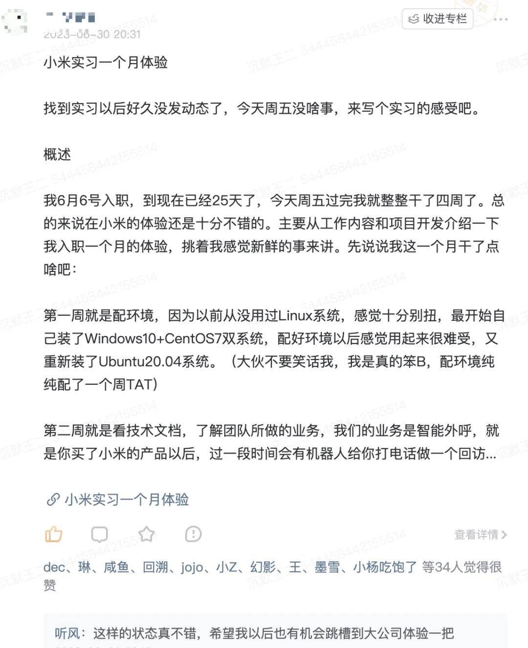 实习经验