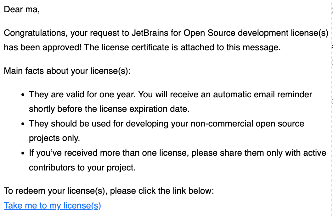 Intellij IDEA 官方给技术派颁发的激活码