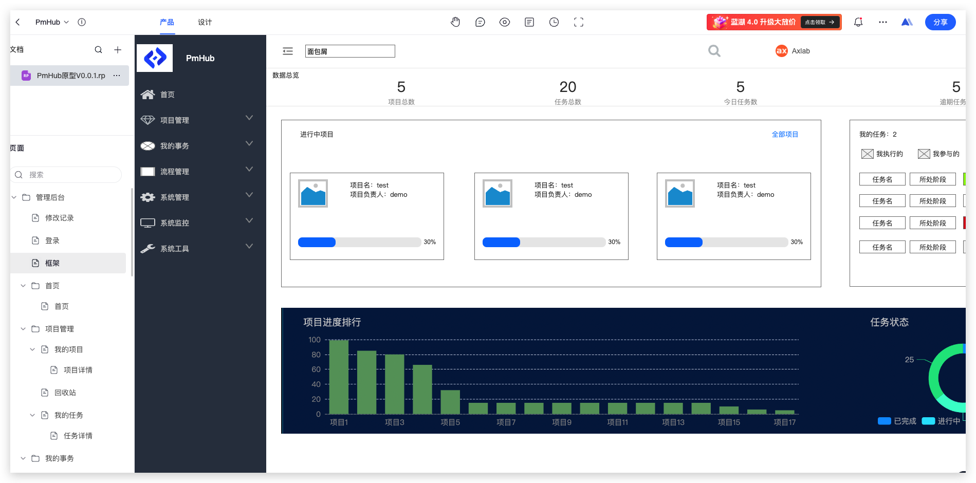 PmHub在线原型图