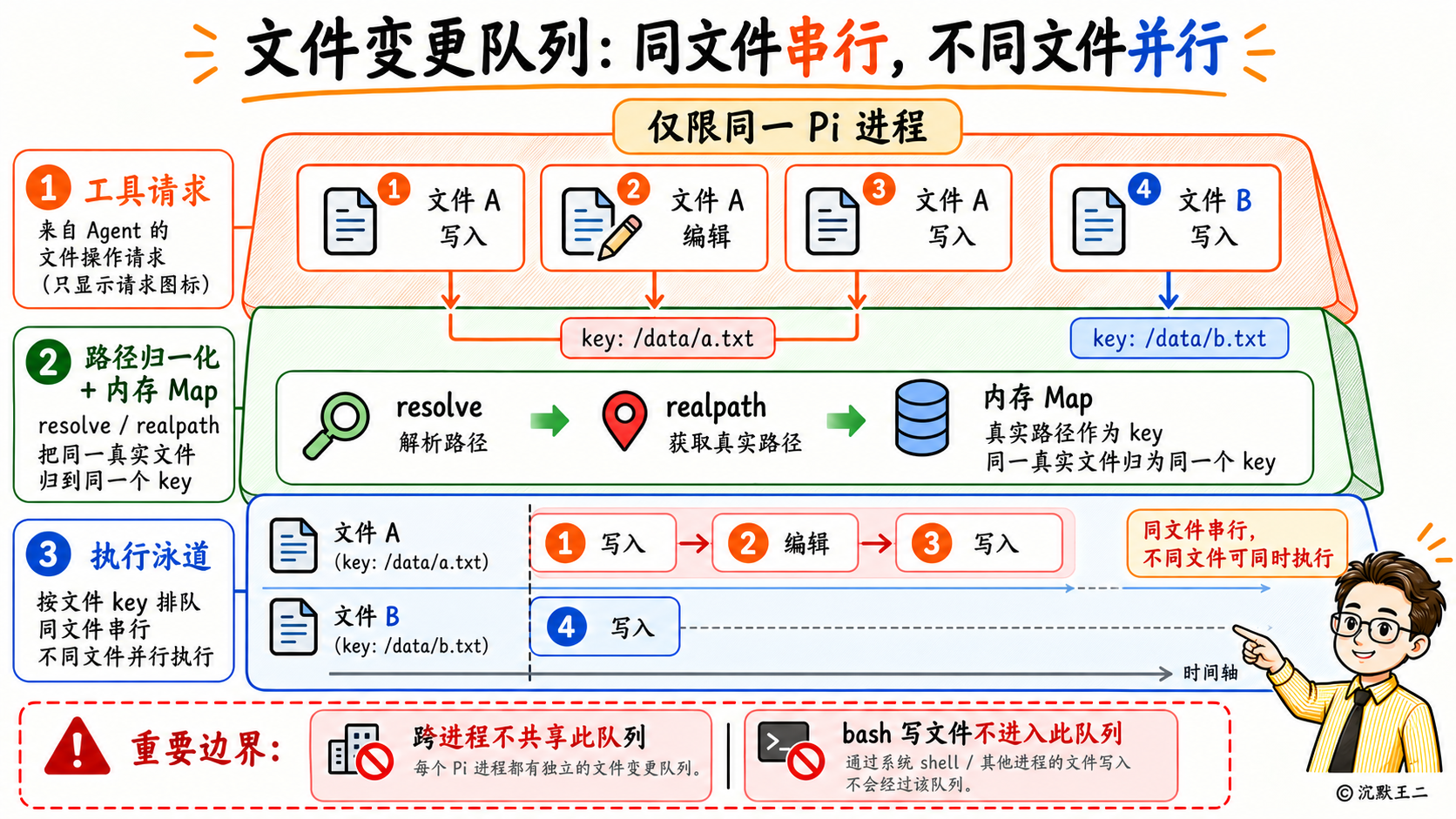 Pi文件变更队列中同文件串行与不同文件并行