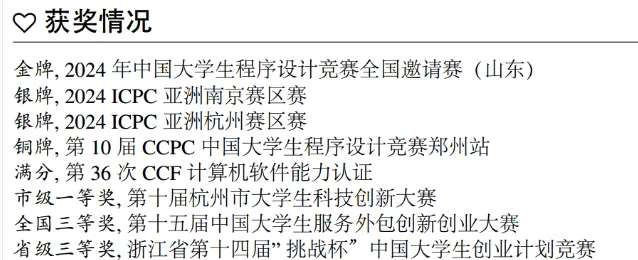 球友的竞赛经历