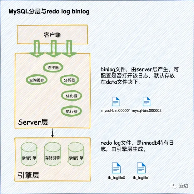 连边：binlog 和 redo log