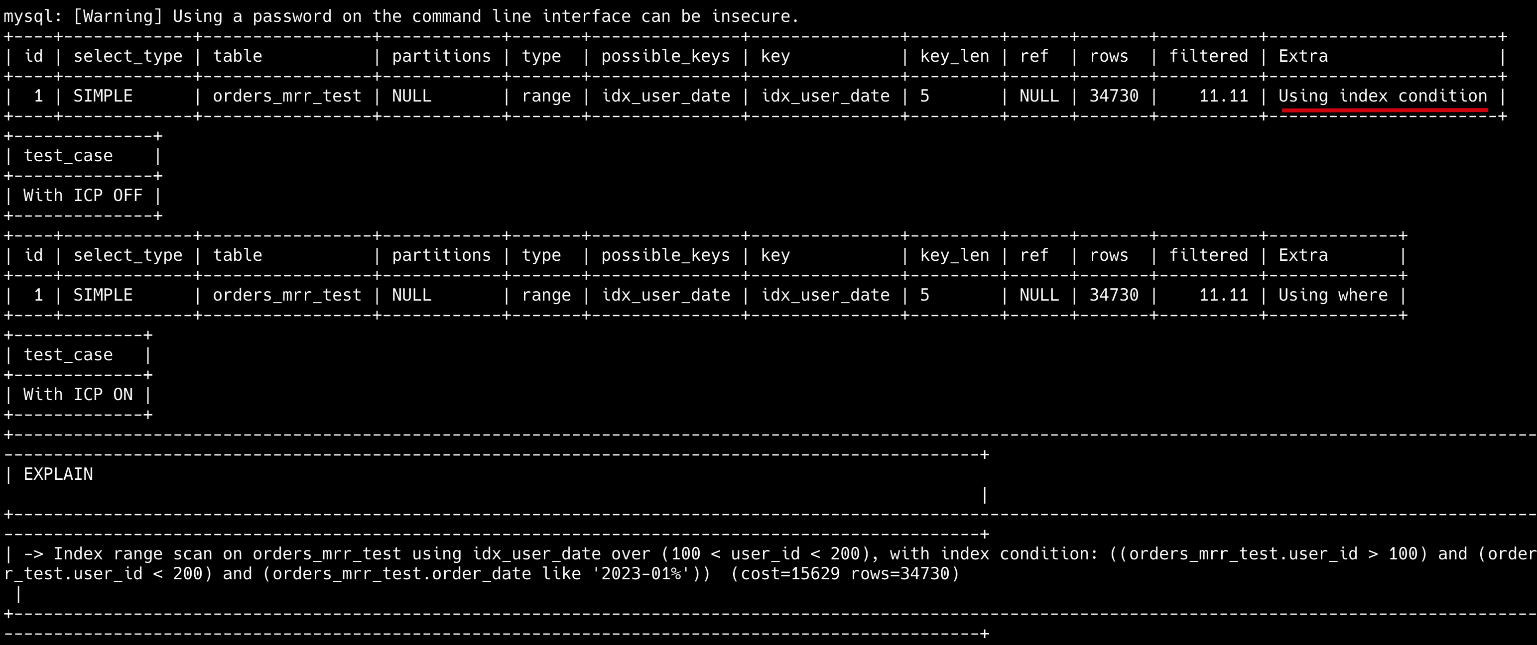 二哥的 Java 进阶之路：开启 ICP前后的结果对比