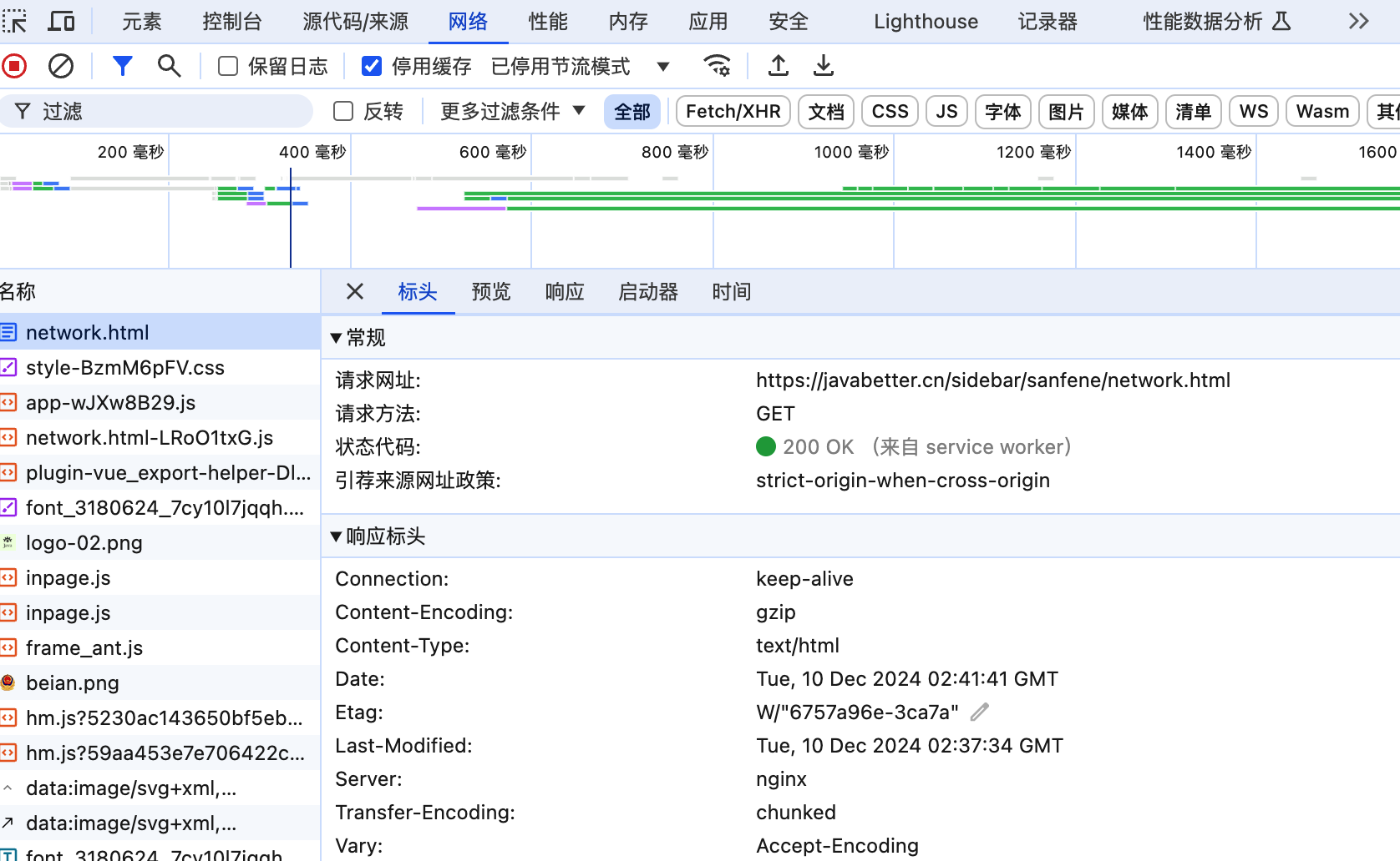 二哥的 Java 进阶之路：chrome 的 network 面板