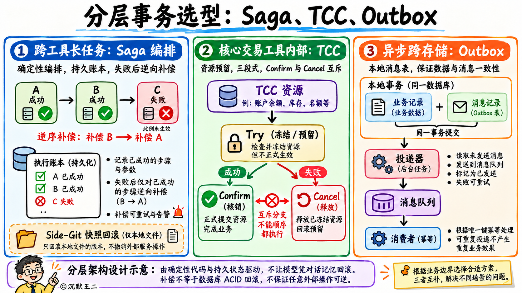 Saga、TCC与Outbox的分层事务选型