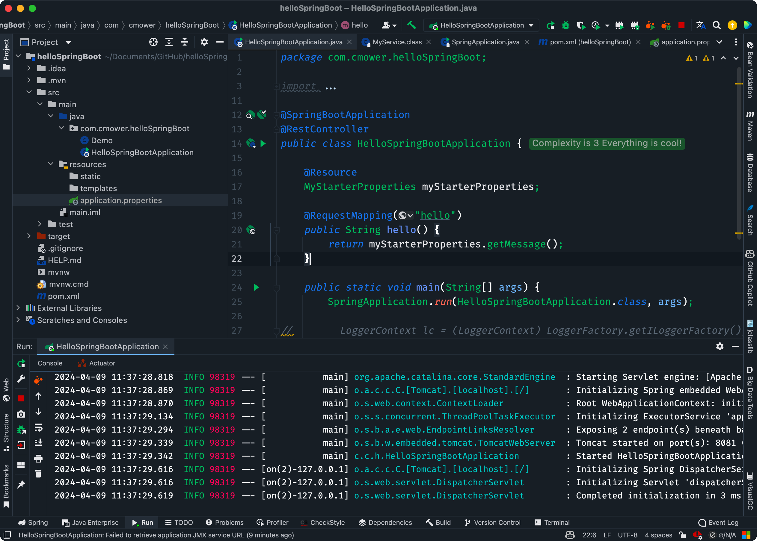 MyStarterProperties 注入示例